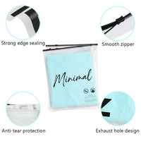 Sac à fermeture éclair givré recyclé GRS, sac d'emballage pour vêtements givré, logo personnalisé, emballage écologique pour vêtements