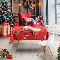 Chemin de table rouge personnalisé pour le Nouvel An, imprimé avec un arbre de Noël, pour la décoration de table de fête à la maison