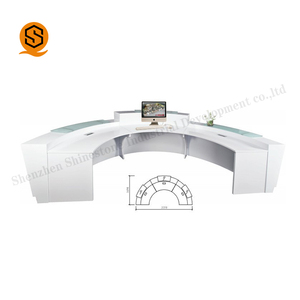 Nuovo disegno informazioni contatore man-made pietra semi cerchio reception contatore per il salone - Product Image 6
