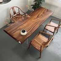 Table à thé monobloc en bois massif de noyer, design intégré de style Zen, nouveau style chinois, grande dalle, pour bureau et salon de thé, pour la préparation du thé