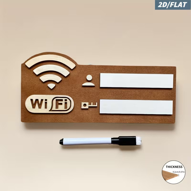 Customizable Wooden WiFi Display Sign,Handwritten Wifi Password Sign ,Wooden Advertising Signboards,Wall - Adornment Handicrafts