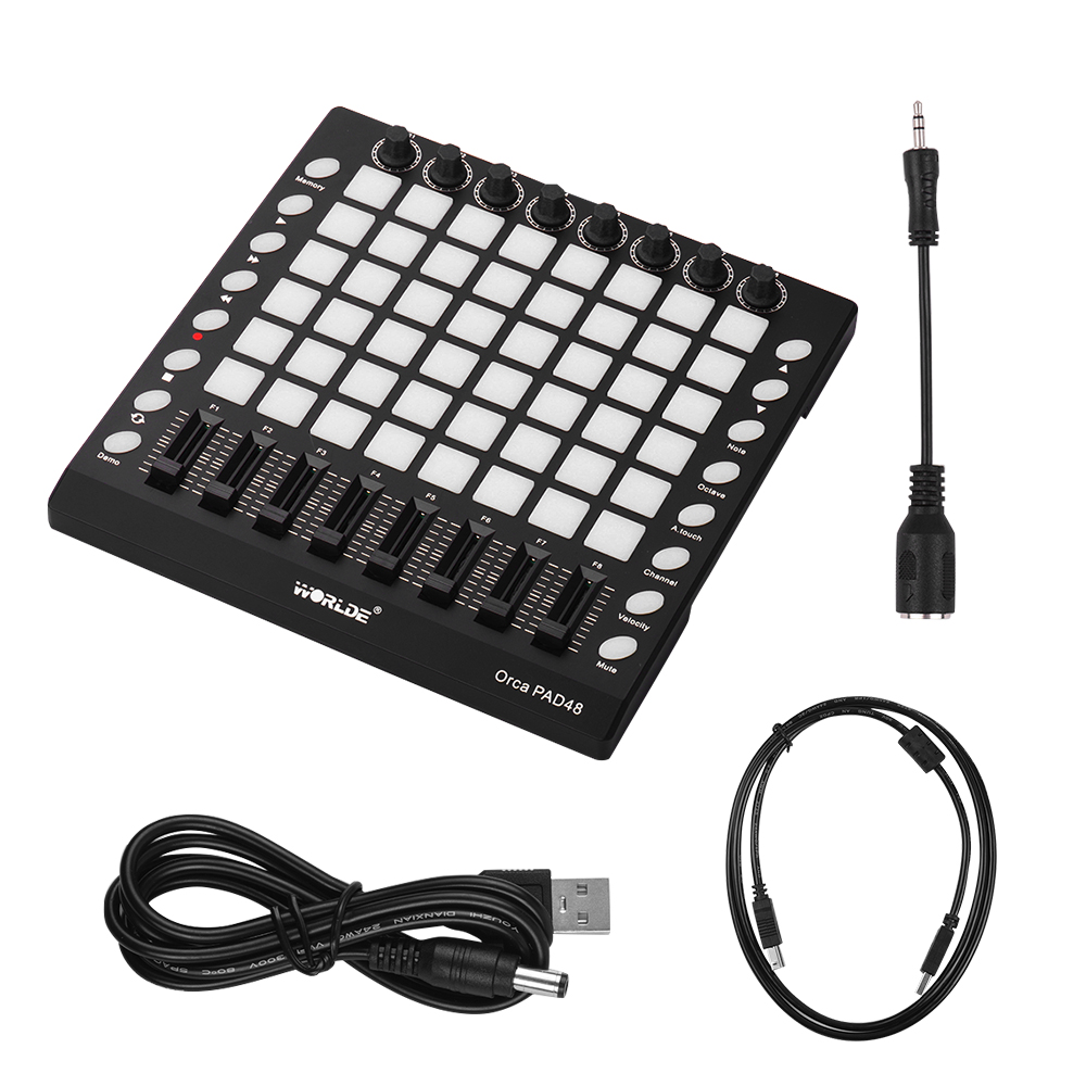 WORLDE PAD48 - Portable MIDI Drum Pad Controller with 48 Pads