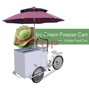 Tricycle de vente de crème glacée à 3 roues mobiles, <span class=keywords><strong>remorque</strong></span> alimentaire, équipement de vente de snacks de rue entièrement équipé - Product Image 4