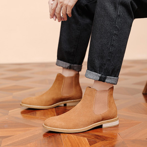 Bottes <span class=keywords><strong>Chelsea</strong></span> pour <span class=keywords><strong>homme</strong></span>, automne/hiver, mi-mollet, à enfiler, dessus en <span class=keywords><strong>nubuck</strong></span>, antidérapantes, chaudes, absorption des chocs - Product Image 2