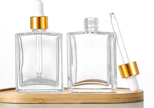 Hot Sale 15ml 30ml 50ml 100ml Flat Square Glass Dropper <b>Bottles</b> Clear Cosmetic Packaging for Eye Face Essential Oils Free <b>Sample</b> - Product Image 2