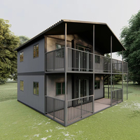 Maison conteneur pliable de luxe portable de 20 pieds avec panneau sandwich, design moderne, hôtel modulaire à deux étages et utilisation hospitalière
