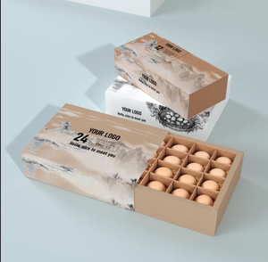 Carton à œufs en papier kraft écologique avec plateau, taille personnalisée, emballage <span class=keywords><strong>alimentaire</strong></span> - Product Image 1