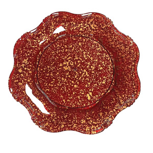 Assiette ronde jetable en plastique de 13 pouces, bord festonné en marbre blanc, grande assiette de fête pour les baby showers, les mariages, les anniversaires - Product Image 5