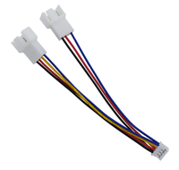 Graphics Card Fan Power Cable 12cm PH2.0 Small 4Pin to Double 3Pin 4Pin PVC Fan Cable Power Adapter Cable Lead Wire