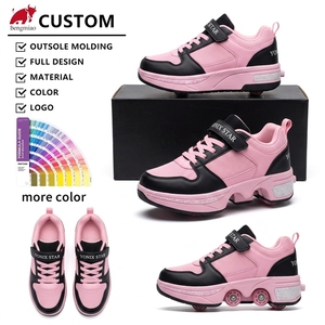 Vente en gros de patins à <span class=keywords><strong>roulettes</strong></span> <span class=keywords><strong>Heelys</strong></span> personnalisés rose et noir pour enfants et adultes, professionnels, à deux roues, respirants, pour les sports de plein air - Product Image 2