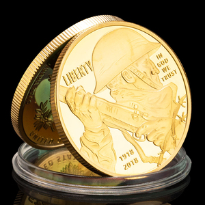 Moneda del <span class=keywords><strong>Centenario</strong></span> chapada en <span class=keywords><strong>oro</strong></span> 1918-2018 World Conflict I Tributo Coleccionable Recuerdo Regalo conmemorativo para fanáticos <span class=keywords><strong>de</strong></span> la historia - Product Image 5