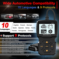 Escáner automático V750 OBDII, herramienta de diagnóstico CAN de 1 año para coches de 12V, lee los códigos de falla de la luz del motor, lector EOBD para 1996 +