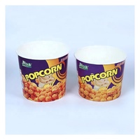 Boîte d'emballage ronde personnalisée à bas prix pour frites et chips de restauration rapide, 46oz 64oz 85oz, grand format, seau à popcorn classique pour fêtes