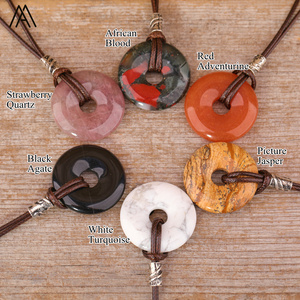 Collar con colgante de rosquilla de cristal para hombre, joyería de 30mm, regalos de cumpleaños - Product Image 3