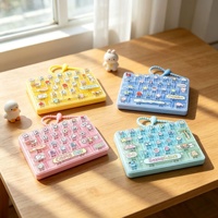 Llavero de gel de silicona creativo con colgante de presión táctil, dije con temática animal, gadget de descompresión, teclado mecánico de 26 teclas