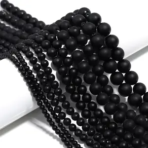 Hot Sale Cheaper Factory Price Wholesale Black Matte Onyx Beads 10mm Natural Onyx Beads Untreated Strand For Jewelry Making