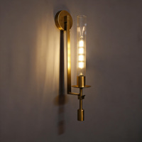 Applique murale en verre et laiton antique de style nordique minimaliste créatif YH Design, vintage, LED, intérieur, chambre à coucher, escalier, pour salle à manger
