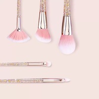 Kit de pinceaux de maquillage Glitter Ute rose adorable, 11 pièces, logo personnalisé, marque privée, pinceaux pour le visage et les yeux, haute qualité avec sac