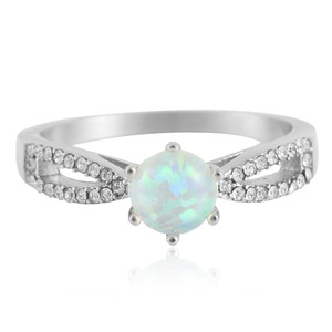 Women's <b>Opal</b> <b>Ring</b> With Diamond Accents Prong Setting Fashion Jewelry Gift - Product Image 2