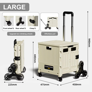 2025 mới được thiết kế thị trường gian hàng item Organizer lưu trữ Container có thể gập lại xe đẩy lưu trữ giỏ hàng - Product Image 3