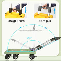 Chariot utilitaire pliable en aluminium à quatre roues, chariot à plateau extensible, léger et portable, OEM, pour la maison, le bureau, l'usine, le supermarché