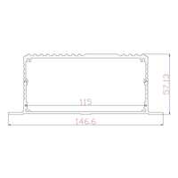 Boîtier de dissipateur thermique en aluminium extrudé sur mesure 146*57mm, boîtier mural à ailettes pour projet