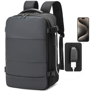 <span class=keywords><strong>EverVanz</strong></span> Sac à dos d'affaires de grande capacité Sac de voyage extérieur Oxford en cuir PU imperméable Sac d'ordinateur portable multifonctionnel - Product Image 2