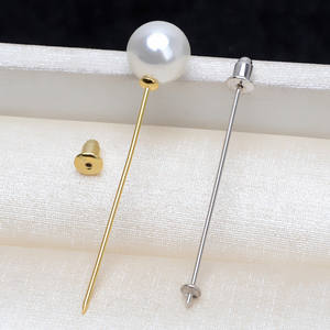 Broche Versátil de Plata S925 para Perlas DIY, Broche de Una Sola Palabra para Mujer con Soporte Vacío, Elegante Joyería de Perlas DIY - Product Image 2