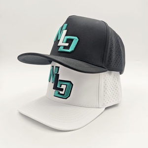 Casquette de golf 5 panneaux édition boutique, unie, imperméable, avec logo brodé personnalisé, faible MOQ, OEM, performance technique hydrophobe, style urbain - Product Image 2