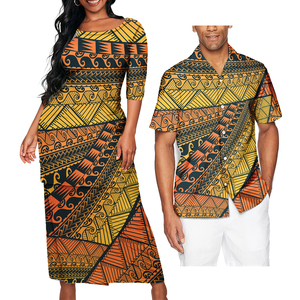 Estampado a pedido, estampado tribal polinesio, trajes a juego <span class=keywords><strong>para</strong></span> la familia, <span class=keywords><strong>ropa</strong></span> <span class=keywords><strong>de</strong></span> pareja, conjunto Samoan Puletasi y camisas <span class=keywords><strong>de</strong></span> talla grande <span class=keywords><strong>para</strong></span> <span class=keywords><strong>hombre</strong></span> - Product Image 2