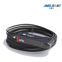 Amplificador de Fibra Óptica de Doble Pantalla JINGJIAKE BV-SK40-11, Salida NPN 12-24VDC, Sensor, Riel DIN 4095, Venta al por Mayor de Fábrica