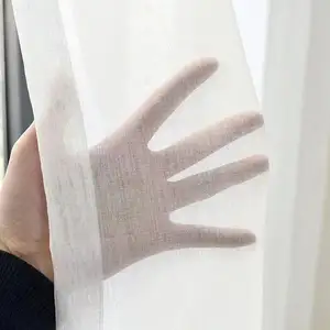 Red de cortina transparente de tela ligera estilo lino a bajo precio, suministro de fábrica