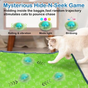 Jouet interactif pour chat Waaiio, balle mobile automatique dans une pochette, stimulation sonore, jeu de cache-cache, exercice pour chats d'intérieur - Product Image 2