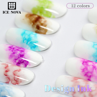 Vernis Gel BD Design Effet Encre 20 Couleurs pour Nail Art – Peinture Gel UV Effet Fleurissement pour Ongles