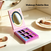 Boîte de palette de maquillage personnalisée écologique avec miroir intégré, compartiments multiples, emballage en carton pour fards à paupières et cosmétiques