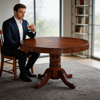 Table de poker moderne en bois massif écologique de 48 pouces avec 8 porte-gobelets intégrés, plateau en feutre noir et base sur piétement pour la maison, le bureau ou la salle de bain