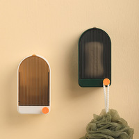 Nouveau design de voyage écologique support mural suspendu avec couvercle et crochet petite boîte à savon pour salle de bain
