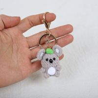 Porte-clés poupée au crochet fait main, adorable Capybara Koala Panda Lapin, jouet animal tricoté pour cadeau d'anniversaire, pendentif de sac à main, décoration DIY