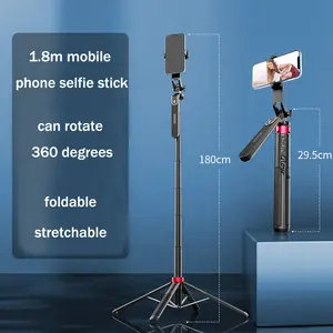 Taşınabilir uzaktan kumanda 360 derece rotasyon katlanabilir geri çekilebilir alüminyum Tripod cep telefonu Vlog Gimbal özçekim sopa Tripod