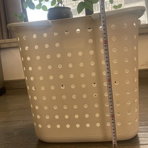 Laundry <b>Basket</b> Rectangle Off White Durable Clothing Organizer Standing Type Extra <b>Large</b> - Product Image 1