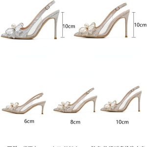 Chaussures de soirée élégantes pour femmes 6CM/8CM/10CM, escarpins sexy à talons hauts personnalisés avec strass et bout pointu - Product Image 5