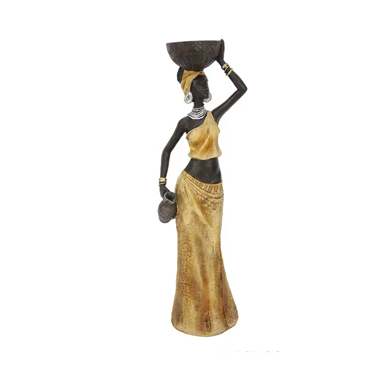 Scultura delle donne nere della statua tribale africana della resina della decorazione della tavola domestica moderna