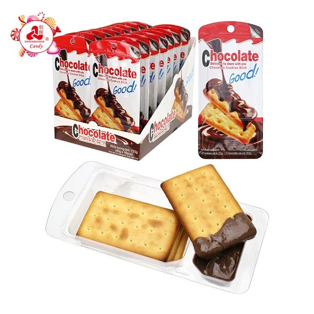 Choco Good Dip Cookies square Biscuits with Chocolate Jam