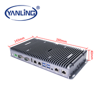 PC Mini Industri Core I7 DDR4 4xLAN 4xCOM SSD+HDD untuk Gaming Octa Core Baru Colokan AU/CN/JP/EU/UK Garansi 3 Tahun