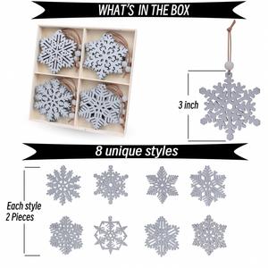 Adornos para el Hogar en Invierno, Guirnalda para Árbol de Navidad, Manualidades Blancas Huecas, Decoraciones Colgantes de Copos de Nieve - Product Image 4