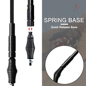 Drapeau de sable en fibre de verre 3M de 10 pieds, type Mine Whip <span class=keywords><strong>X</strong></span>, réfléchissant, pour véhicule 4x4 Simpson Desert, 4WD, de remorquage tout-terrain, avec mât - Product Image 4