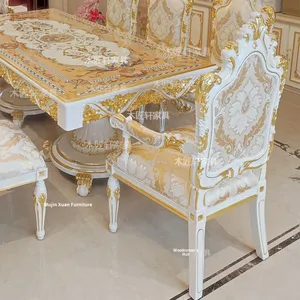 Cung điện Pháp, bàn ăn gỗ phong cách Châu Âu, biệt thự hình chữ nhật, câu lạc bộ tư nhân, bàn ăn phương Tây sang trọng cao cấp lớn - Product Image 6