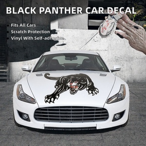 Autocollant de capot de <span class=keywords><strong>voiture</strong></span> Panthère Noire, 1 pièce, autocollants graphiques en vinyle auto-adhésifs, <span class=keywords><strong>logo</strong></span>/emblème universel dissimulant les rayures, 43x28cm - Product Image 2