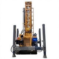 Foreuse rotative hydraulique diesel sur chenilles pour puits d'eau, avec moteur, portée 180m, 300m, 400m, 500m