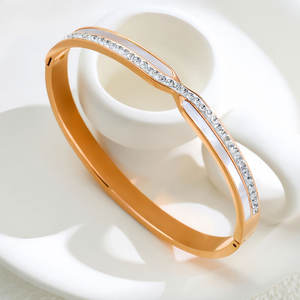 Pulsera y brazalete de acero inoxidable 316L a prueba de agua y antideslustre, chapado en oro de 14K y 18K, pulseras de diseño para mujer. - Product Image 4